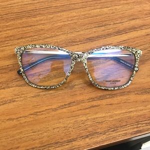 Saint Laurent Gold Glitter Frames